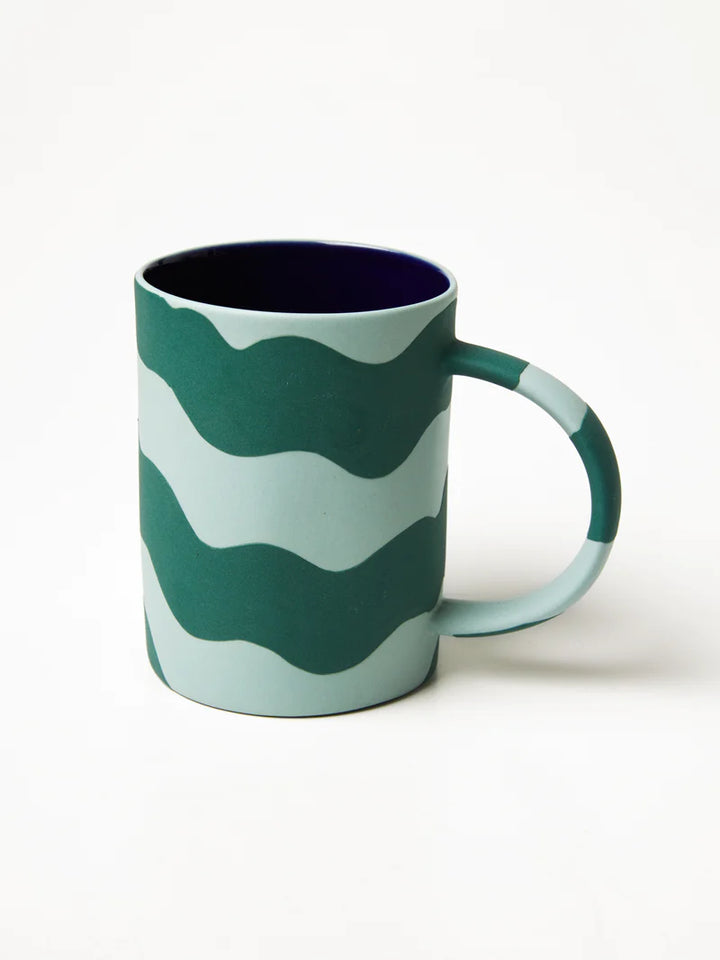 Green Wave Happy Mug