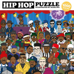 1,000-PIECE PUZZLE featuring some of hip hop's most important and beloved musical geniuses. - Spot characters from the hip hop East to West as you piece the puzzle together. - Colourful, unique and detailed artwork by Mark 563.